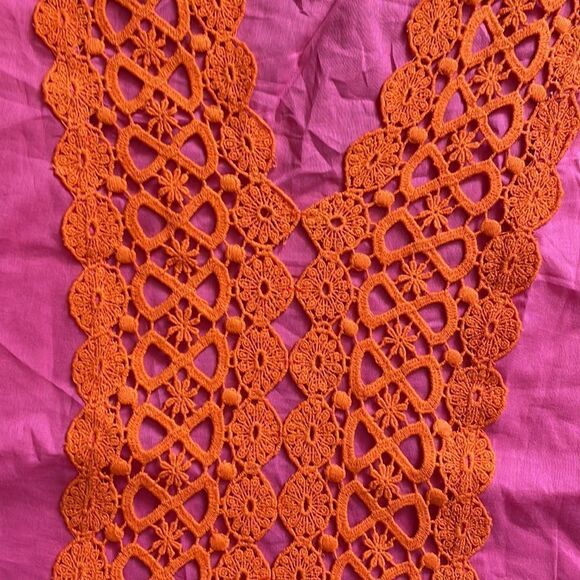 Mud Pie Hot Pink and Orange Nora Crochet Tunic - Picture 4 of 6